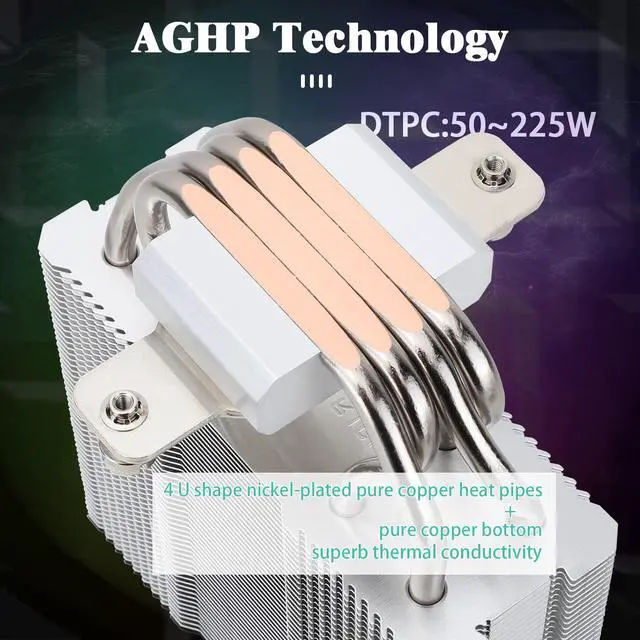 Alt view image 2 of 6 - X120 Refined SE ARGB CPU Air Cooler, 4 Heat Pipes, TL-C12C-S PWM Fan, Aluminium Heatsink Cover, AGHP Technology, for AMD AM4/Intel LGA 1150/1151/1155/1156/1200/1700 (SE ARGB)