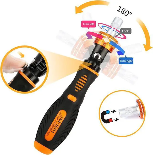 Alt view image 3 of 7 - Precision Ratchet Screwdriver Set, 69 in 1 Household Screwdriver Home Repair Tool Kit, Disassemble Magnetic Rotatable Ratchet Screwdriver Kit for Furniture/Car/Computer/Electronics Maintenance