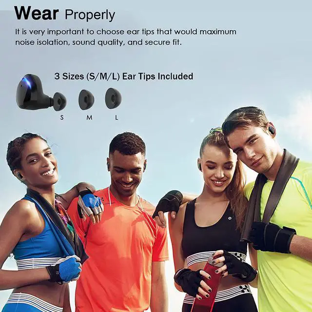 Alt view image 6 of 7 - True Wireless Earbuds, Bluetooth TWS Earbuds with Charging Case, 25H Playtime, Touch Control, Digital Display, Fast Pair, in-Ear Earphones Stereo Headset with Microphone for All Bluetooth Device