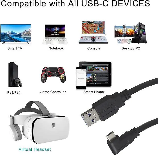 Alt view image 7 of 7 - VR Link Charger Cable 16FT- Long USB A to C Cable Compatible with Oculus Quest, Oculus Quest 2 Link Cable for PC Game USB 3.1 Gen1 A to USB C High Speed Data Transfer Fast Charging Cord for Gaming PC