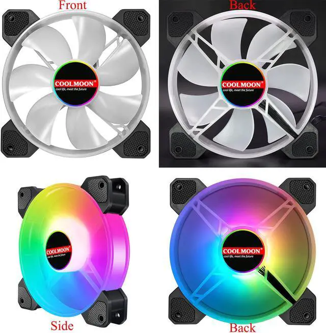 Alt view image 2 of 7 - 5V 6pin ARGB PC Case Fans,120mm RGB Case Fan with Fan Hub and Remote, Aura SYNC, Music Rhythm, Speed Control, Addressable Fan for Computer Case Chassis DIY Adjust Cooler (3 Case Fan+Music Controller)