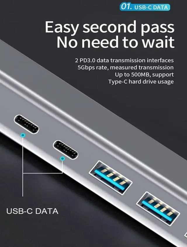 Alt view image 4 of 7 - USB C Docking Station Dual Monitor, Universal USB C Dock, 14 in 1 Triple Display USB C Dock with 4K HDMI and DP, VGA, Ethernet, USB3.2 Gen2 10Gbps, 87W PD, SD/TF/USB 3.0 for Dell/HP/Lenovo/MacBook Pro