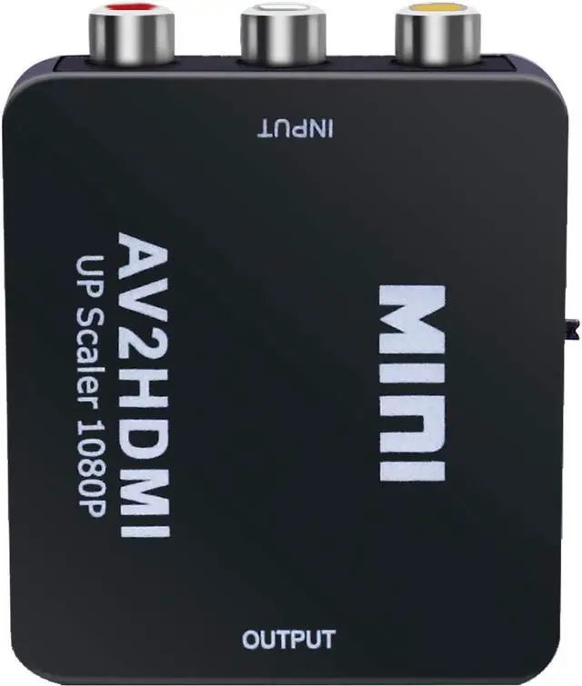 Alt view image 2 of 7 - RCA to HDMI Converter, 1080P RCA Composite CVBS AV to HDMI Video Audio Converter Adapter Compatible with N64 Wii PS2 Xbox VHS VCR Camera DVD, Support PAL/NTSC with USB Power Cable