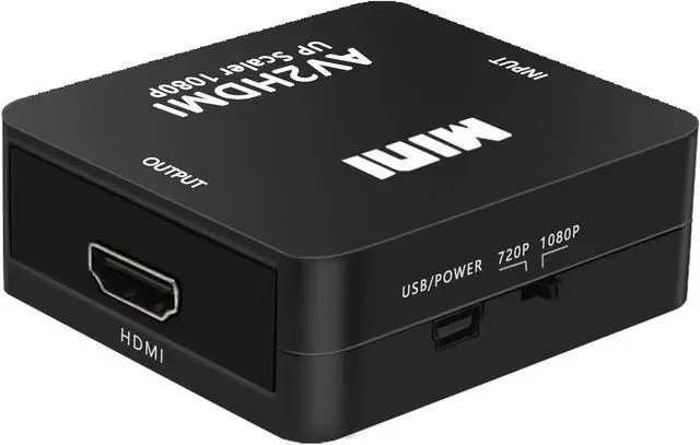 Alt view image 3 of 7 - RCA to HDMI Converter, 1080P RCA Composite CVBS AV to HDMI Video Audio Converter Adapter Compatible with N64 Wii PS2 Xbox VHS VCR Camera DVD, Support PAL/NTSC with USB Power Cable