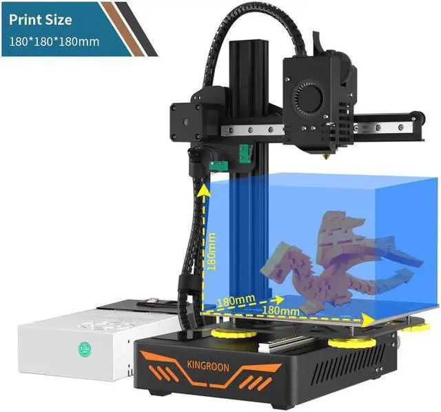 Alt view image 6 of 7 - Kingroon 3D Printers, Premium Titan Extruder Aluminum Double Linear Guide Rails and Double Cooling Fans, Easy Assemble Printing Space 180x180x180mm