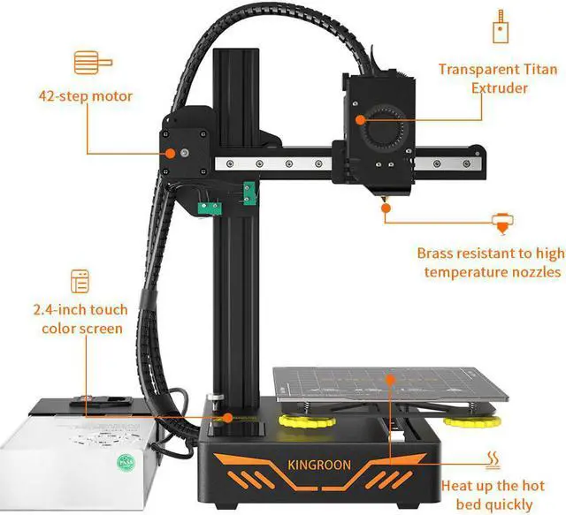 Alt view image 5 of 7 - Kingroon 3D Printers, Premium Titan Extruder Aluminum Double Linear Guide Rails and Double Cooling Fans, Easy Assemble Printing Space 180x180x180mm