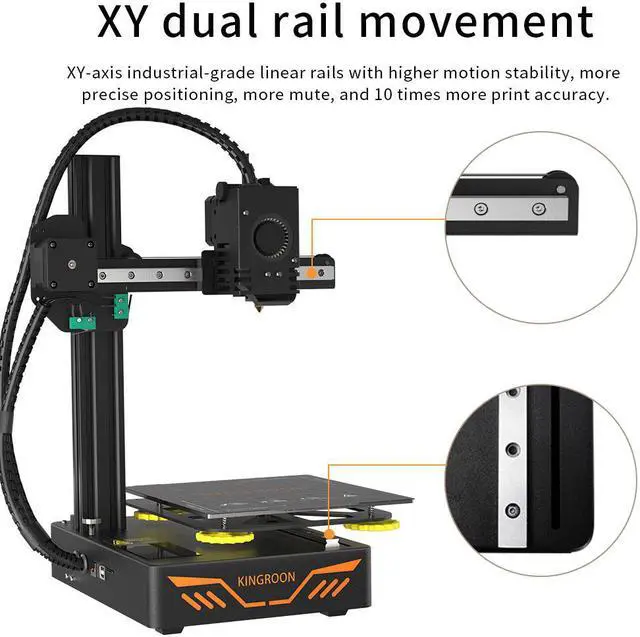 Alt view image 7 of 7 - Kingroon 3D Printers, Premium Titan Extruder Aluminum Double Linear Guide Rails and Double Cooling Fans, Easy Assemble Printing Space 180x180x180mm