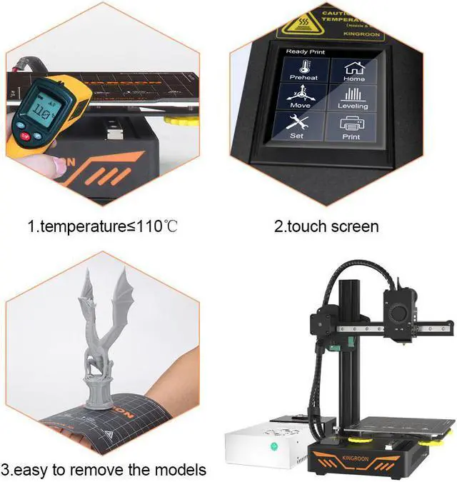 Alt view image 3 of 7 - Kingroon 3D Printers, Premium Titan Extruder Aluminum Double Linear Guide Rails and Double Cooling Fans, Easy Assemble Printing Space 180x180x180mm