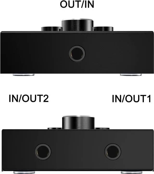 Alt view image 2 of 7 - 3.5mm Audio Selector, AUX 3.5mm Audio Splitter Headphone Switcher, Speaker Manual Selector for Audio Sharing, 2 in 1 Out