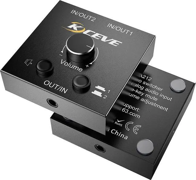 Alt view image 6 of 7 - 3.5mm Audio Selector, AUX 3.5mm Audio Splitter Headphone Switcher, Speaker Manual Selector for Audio Sharing, 2 in 1 Out