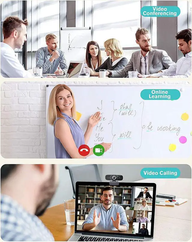 Alt view image 6 of 7 - USB Computer Laptop Webcam 2K 2560x1440P Web Camera Video PC Camera Live Online Teaching USB Webcam for streaming Web Camera with Microphone