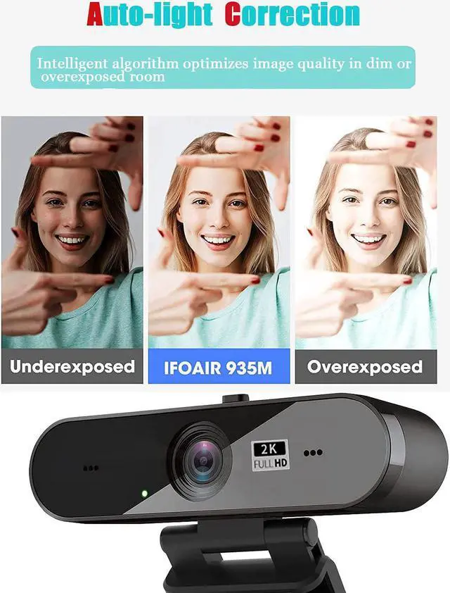 Alt view image 5 of 7 - USB Computer Laptop Webcam 2K 2560x1440P Web Camera Video PC Camera Live Online Teaching USB Webcam for streaming Web Camera with Microphone