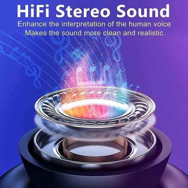 Alt view image 3 of 7 - Bluetooth Headphones, True Wireless Stereo Earbuds Noise Cancelling Deep Bass Sound Headset in-Ear Earphones with Mic, Touch Control TWS Bluetooth 5.1 Wireless Earbuds for IOS Android Smartphones