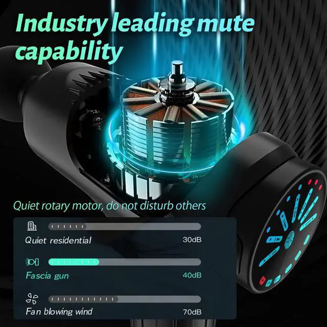 Alt view image 2 of 7 - Massage Gun Deep Tissue Muscle Massager, Percussion Massage Gun for Pain Relief, Portable Quiet Handheld Relaxation Electric Sport Massager (Black)