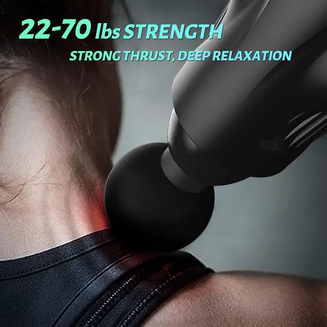 Alt view image 5 of 7 - Massage Gun Deep Tissue Muscle Massager, Percussion Massage Gun for Pain Relief, Portable Quiet Handheld Relaxation Electric Sport Massager (Black)