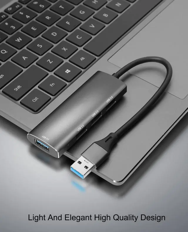Alt view image 7 of 7 - USB Hub, 4 Port USB 3.0 Hub, with 3x USB 2.0 1x USB3.0, Ultra Slim Portable Data Hub Applicable for Laptop, Desktop PC, USB Flash Drives, Mobile HDD, Mouse, Keyboard, Printer