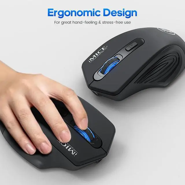 Alt view image 5 of 7 - Bluetooth Wireless Mouse, [2.4G + Bluetooth] Wireless Slient Mouse Rechargeable Mouse with 4 Buttons 1600dpi, Computer Mice Wirless Gaming Mouse Ergonomic Silent Usb Mause Gamer for Laptop PC (Black)