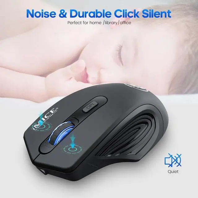 Alt view image 4 of 7 - Bluetooth Wireless Mouse, [2.4G + Bluetooth] Wireless Slient Mouse Rechargeable Mouse with 4 Buttons 1600dpi, Computer Mice Wirless Gaming Mouse Ergonomic Silent Usb Mause Gamer for Laptop PC (Black)
