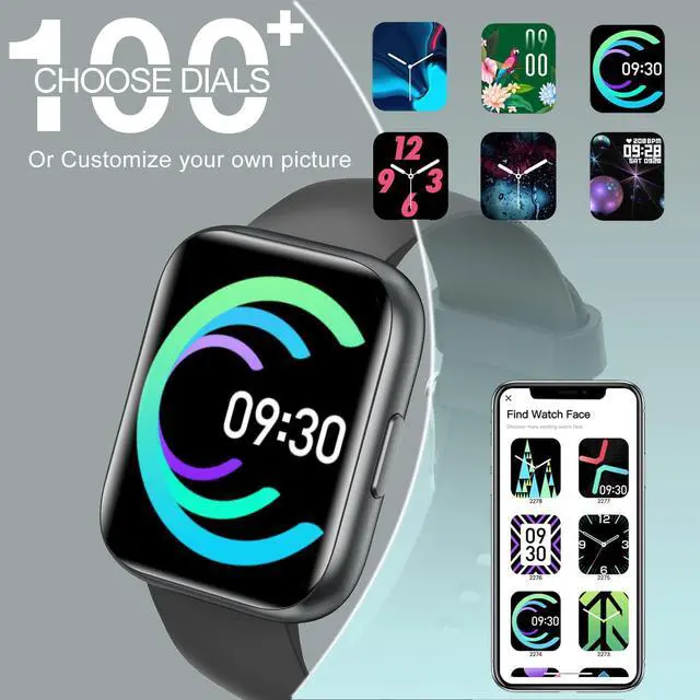 Alt view image 4 of 7 - Smart Watch, New Upgraded 1.81" AMOLED, Split Screen Display, Answer Make Calls, Smartwatch for Men Women iOS Android Smartphones, Blood Oxygen Heart Rate Monitor Fitness Tracker (Black)