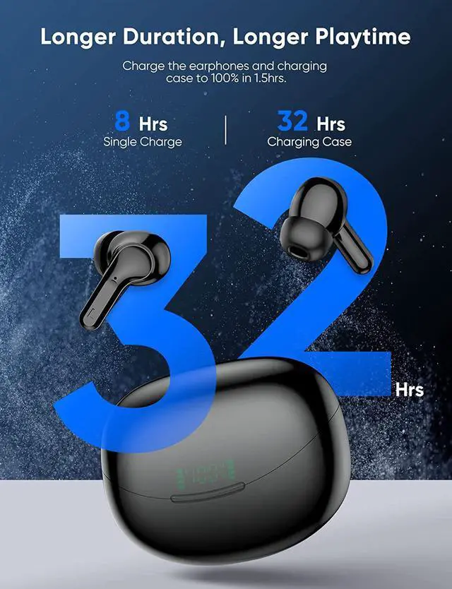 Alt view image 6 of 7 - Ture Wireless Earbuds, Bluetooth 5.1 Headphones 35H Playtime Type-C Charging Case, Touch Control, In Ear Earphones with Clear Voice Capture Technology, IPX7 Waterproof for Sport/Working
