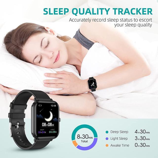 Alt view image 6 of 7 - Smart Watch, Fitness Tracker with 24 Sports Modes, 5ATM Swimming Waterproof, Blood Oxygen Heart Rate Sleep Monitor Step Calorie Counter, 1.7" Touchscreen Smartwatch Fitness Watch for Android IOS Phone