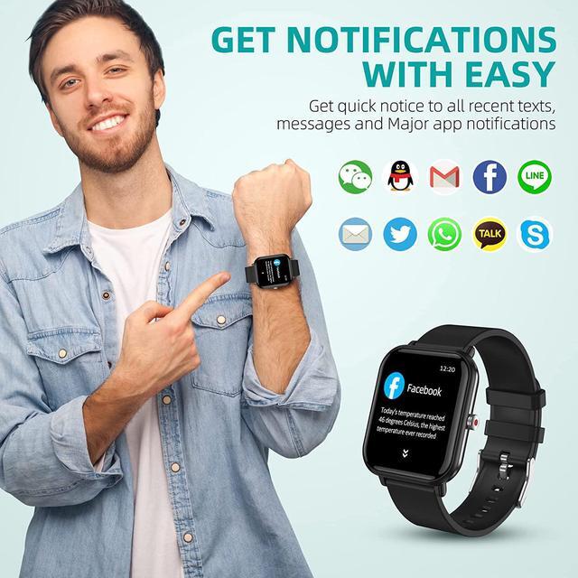 Alt view image 4 of 7 - Smart Watch, Fitness Tracker with 24 Sports Modes, 5ATM Swimming Waterproof, Blood Oxygen Heart Rate Sleep Monitor Step Calorie Counter, 1.7" Touchscreen Smartwatch Fitness Watch for Android IOS Phone