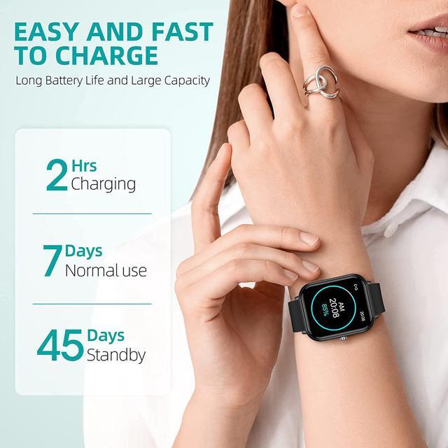 Alt view image 7 of 7 - Smart Watch, Fitness Tracker with 24 Sports Modes, 5ATM Swimming Waterproof, Blood Oxygen Heart Rate Sleep Monitor Step Calorie Counter, 1.7" Touchscreen Smartwatch Fitness Watch for Android IOS Phone