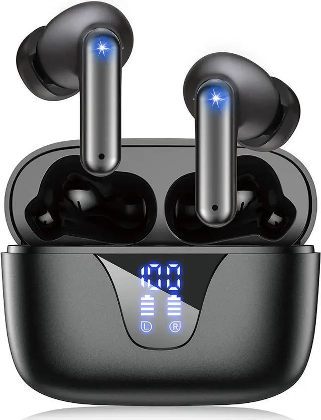 Main image of Ture Wireless Earbuds, Bluetooth 5.1 Headphones 50H Playtime with LED Digital Display Charging Case, IPX5 Waterproof HiFi Stereo Earphones with Mic Sport Headset for Android iOS Phones (Black)
