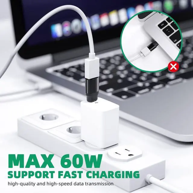 Alt view image 3 of 7 - USB C to USB Magnetic Adapter 24Pins USB C Male to USB A Female Adapter 2 Pack with PD 60W Charge 10Gbps USB3.1/USB3.0 for M-a-c-B-o-o-k Pro /Air and More Type C Devices