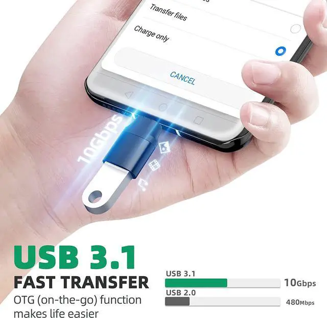 Alt view image 5 of 7 - USB C to USB Magnetic Adapter 24Pins USB C Male to USB A Female Adapter 2 Pack with PD 60W Charge 10Gbps USB3.1/USB3.0 for M-a-c-B-o-o-k Pro /Air and More Type C Devices