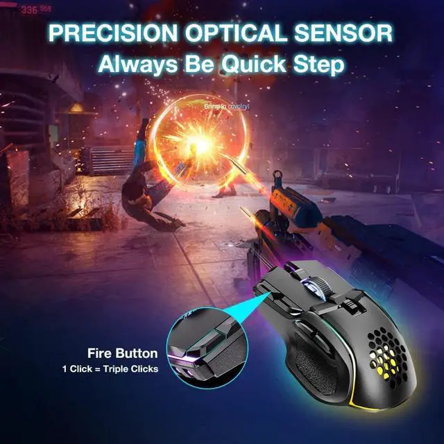 Alt view image 6 of 7 - Wired Gaming Mouse, Computer PC Gaming Mice USB Mouse with 12 RGB Backlit Modes, High-Precision Adjustable 12800 DPI, 10 Programmable Buttons, Ergonomic Plug Play Gamer Mouse for Laptop Mac