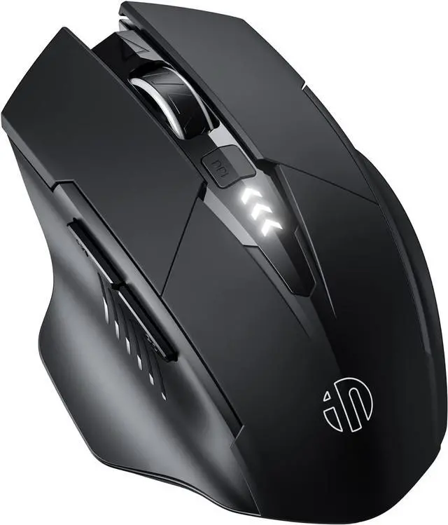 Main image of Rechargable 2.4G USB Wireless Mouse, [Upgraded: Battery Level Visible] Large Ergonomic Rechargeable 2.4G Optical PC Laptop Cordless Mice with USB Nano Receiver, Black