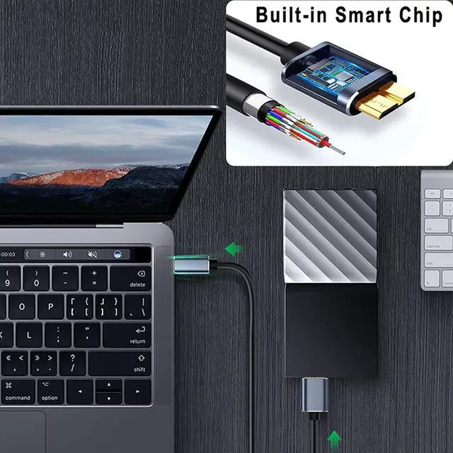 Alt view image 7 of 7 - USB C to Micro B Cord 3.3ft / 1M, USB Type-C to Micro-B Mobile Hard Disk Cable USB 3.1 to USB 3.0 Hard Disk Data Cable, The Transmission Rate is up to 5 Gbps, Suitable for External Hard disks