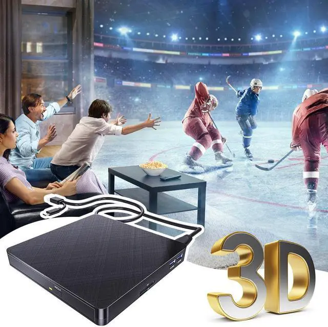 Alt view image 5 of 7 - External Bluray Drive, 5-in-1 USB 3.0 & Type-C 3D Blu-ray External CD DVD Burner Reader Writer Slim BD CD DVD Optical Bluray Drive forWindows XP/7/8/10, MacOS  (with SD/TF Card Reader/2 USB3.0 Hubs)