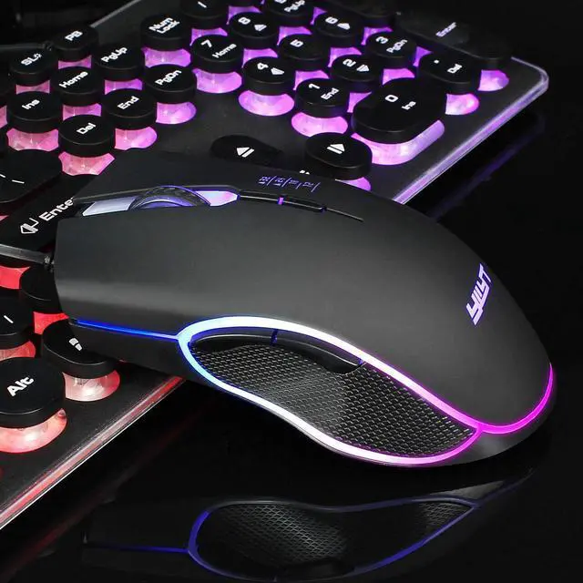 Alt view image 6 of 7 - Wired USB Gaming Mouse, 4 Color LED Backlits Gaming Mouse with 7 Buttons 1200/1600/2400/3200DPI Precise Positioning, Ergonomic USB Gaming Mice for Windows 7/8/10/2000/XP/Vista MacOS