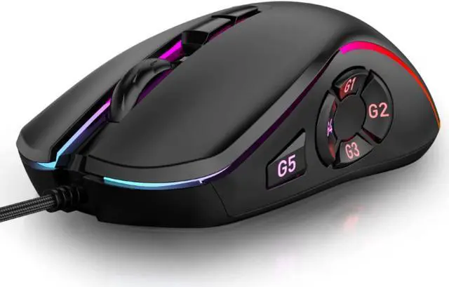 Main image of Gaming Mouse USB Wired, RGB Backlit PC Mouse Computer Mice with 14 RGB LED Modes, 7200 DPI Adjustable, 10 Programmable Buttons, Ergonomic USB Optical Mouse for Windows MacOS Laptop Gamer