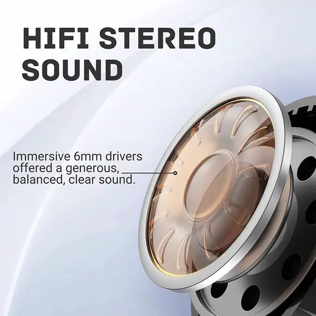 Alt view image 2 of 7 - Ture Wireless Earbuds, Bluetooth 5.3 Earphones Stereo Noise Cancelling Headphones with Mic, 40H Dual LED Touch Control Wireless Earbuds with Earhook, IP7 Waterproof Headset, Sport/Running/Gym