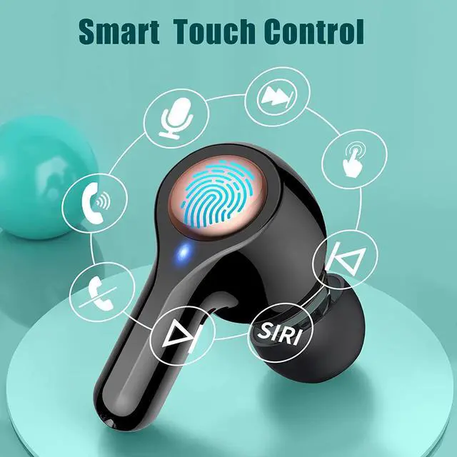 Alt view image 3 of 6 - Bluetoth Headphones with 4 Dynamic Drivers, Ture Wireless Earbuds 40Hrs Playtime with LED Display Charging Case Touch Control in-Ear Earphones with Mic Premium Deep Bass Headset for Sport