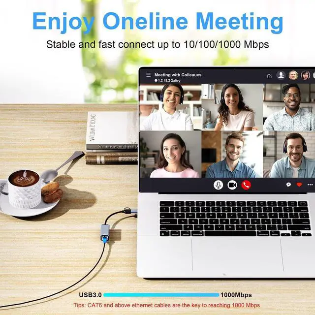 Alt view image 3 of 7 - [USB & Type-C] USB to Ethernet Adapter, USB C to Ethernet RJ45 Adapter,10/100/1000M Gigabit Ethernet LAN Network Adapter for Notebook Laptop UC164, Galaxy S21/S20, i-Mac, XPS, MacOS
