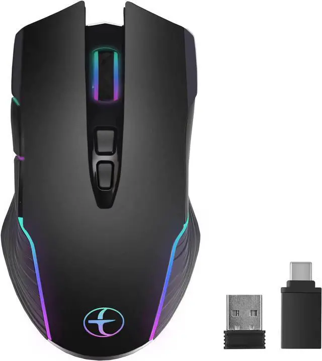 Main image of LED Wireless Mouse, Mouse Jiggler for Laptop - Wireless Mouse Rechargeable Computer Mice Mouse Mover Undetectable Random Movement with On/Off Button Keeps Computer Awake
