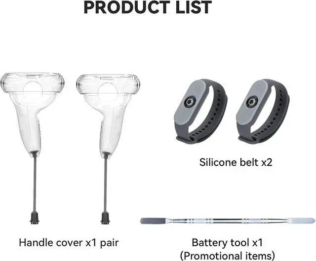 Alt view image 6 of 6 - Silicone Handle Grip Cover for Meta/Oculus Quest 2 Accessories, Flexible Silicone Grips Cover with Handbelt for Oculus Quest Controller (Transparent)