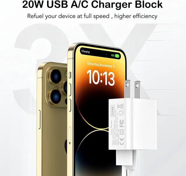 Alt view image 2 of 7 - [ 3 PACK ] USB C Wall Charger, 20W Type C Fast Charger+ QC 3.0 USB A Double Port Power Adapter Charger Plug Block for i-Phone 14/13/12/11/Plus/Pro Max/Pro/12 Mini/XS/XR/X/8/7/6/6S Plus, Android Phones