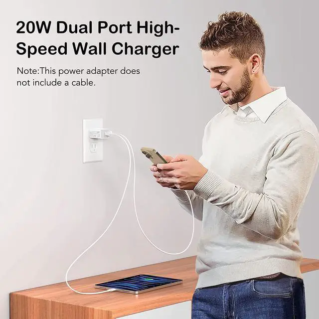 Alt view image 7 of 7 - [ 3 PACK ] USB C Wall Charger, 20W Type C Fast Charger+ QC 3.0 USB A Double Port Power Adapter Charger Plug Block for i-Phone 14/13/12/11/Plus/Pro Max/Pro/12 Mini/XS/XR/X/8/7/6/6S Plus, Android Phones