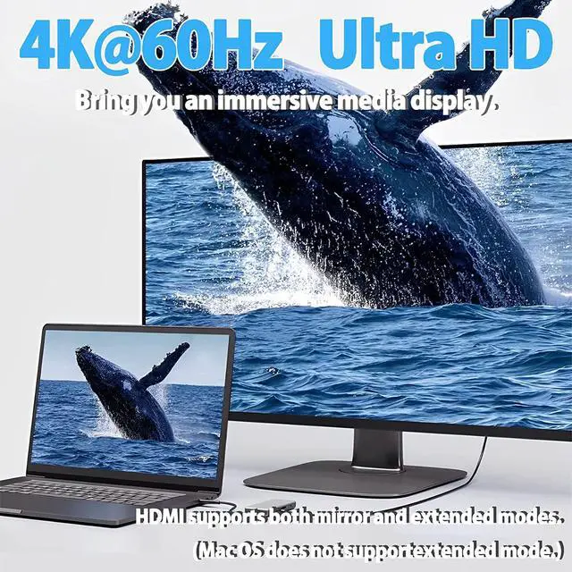 Alt view image 3 of 7 - USB C Hub, USB C Docking Station 10-in-1 with 4K HDMI, 100W Power Delivery PD, 3 USB3.0 + 2 USB2.0, microSD and SD Card Reader, 1000M RJ45 Gigabit Ethernet, USB C Hub Multiport Adapter for Laptop PC