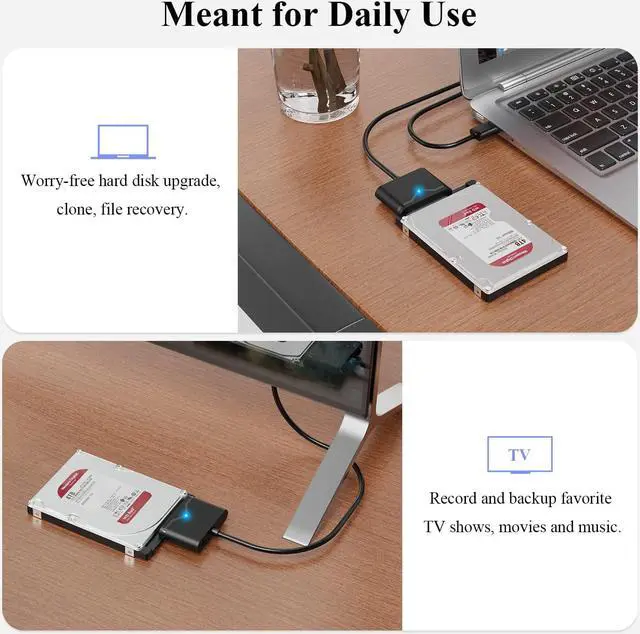 Alt view image 7 of 7 - USB3.0 to SATA 3 Hard Drive Cable Adapter, SATA III to USB 3.0 USB A 5Gbps Adapter Cable, External Hard Drive Connector Converter to USB for 2.5 inch 3.5 inch HDD SSD Data - Not Include Power Adapter