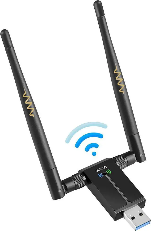 Main image of USB 3.0 WiFi Adapter,1300Mbps Dual Band 2.4/5GHz Wireless Network External Receiver, Mini WiFi Dongle Wireless Adapter for WIN7 8 10 11 XP MAC Linux, USB 3.0 Computer Network Card WiFi Adapters