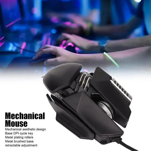 Alt view image 6 of 7 - USB Wired Gaming Mouse, 12800 DPI Optical Sensor 7 Buttons RGB Backlit Ergonomic Mouse USB Retractable Adjustment 6D Button Wired Gaming Mice for Windows PC Gamers (Black)