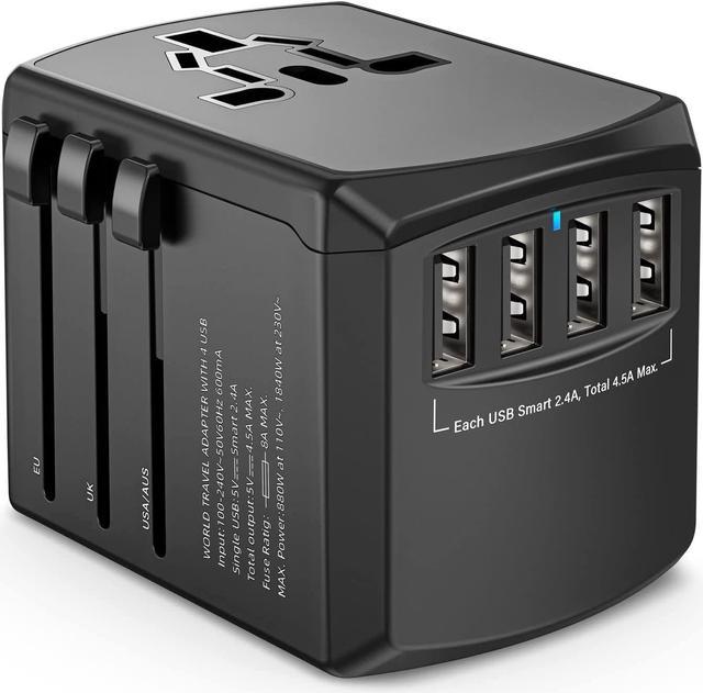 International Travel Adapter Universal Power Adapter Worldwide All in One 4  USB with Electrical Plug Perfect for European US, EU, UK, AU 160 Countries