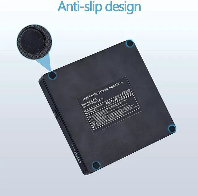 Alt view image 7 of 7 - [5 in 1] External CD DVD Drive, CD Drive USB 3.0 Type C CD/DVD-ROM +/-RW External CD/DVD Drive Burner Adapter with 2 USB Ports SD/TF Card Solt for Laptop Desktop PC, Compatible with Windows Mac Linux