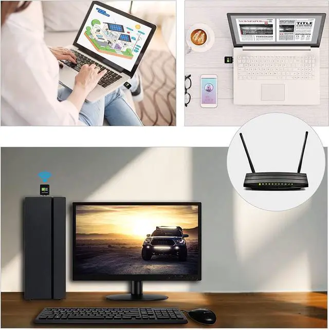 Alt view image 7 of 7 - USB WiFi Adapter, 600Mbps Mini Wireless WiFi Network Adapters for Desktop Computer/Notebook PC, Dual Band 5G+2.4G WiFi Dongle Laptop External Network Card for Windows 11/10/8/XP etc, No Need CD Drive